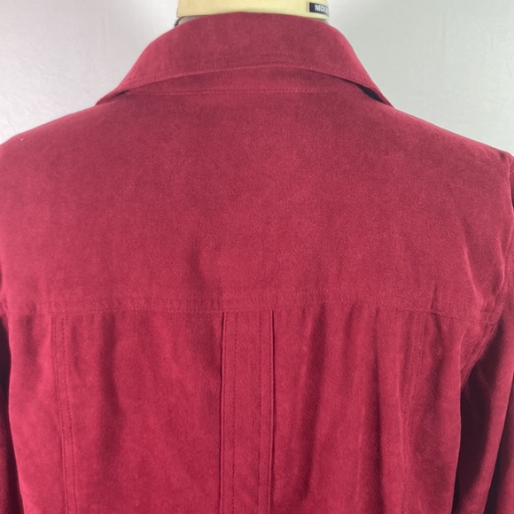 JM Collection Woman Goldtone Button Front  Wine Colored Jacket Size 0X - Picture 8 of 10